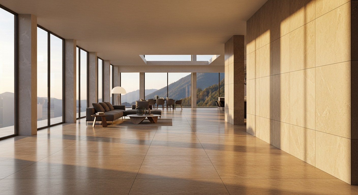 Интерьер с керамогранитом Atlas Concorde Landstone от Rezka