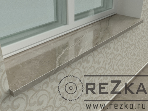 Подоконник из керамогранита Forte dei marmi Mystic Grey 1600 мм (160 см) полированный