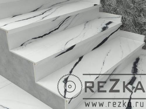 Ступень из керамогранита Forte dei marmi Panda White 1200х320 мм (120х32 см)