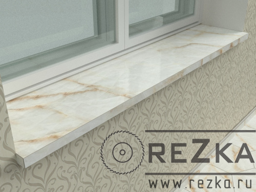 Подоконник из керамогранита Iris Onyx White 1600 мм (160 см)