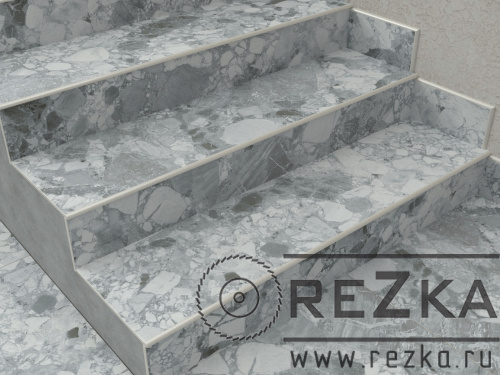 Ступень из керамогранита Forte dei marmi Ceppo Apuano Pearl 1600х300 мм (160х30 см)