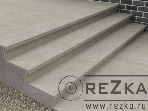Уличная ступень Forte dei marmi Rock Lunar Grey 1200х330*20 мм (120х33х2 см) с капиносом