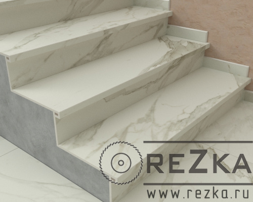 Ступень из керамогранита Empire Arabescato 1200х330 мм (120х33 см)