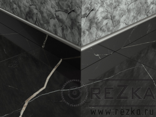 Плинтус из керамогранита Empire Calacatta Black 1600х70 мм, δ = 9 мм, полированный