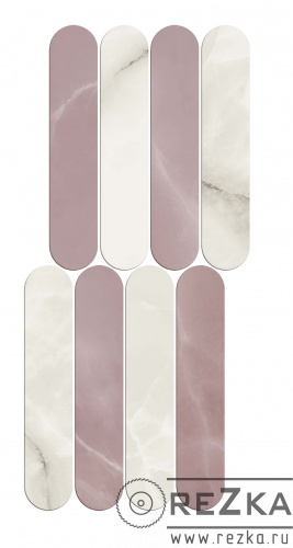 Мозаика Symphonyx Crystal - Rose Ellipse 560*235 мм (56*23,5 см)