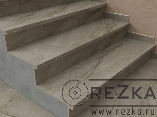 Ступень из керамогранита Forte dei marmi Mystic Grey 1200х330 мм (120х33 см)